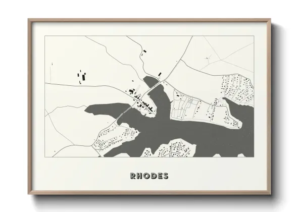 Une affiche de carte sur Rhodes