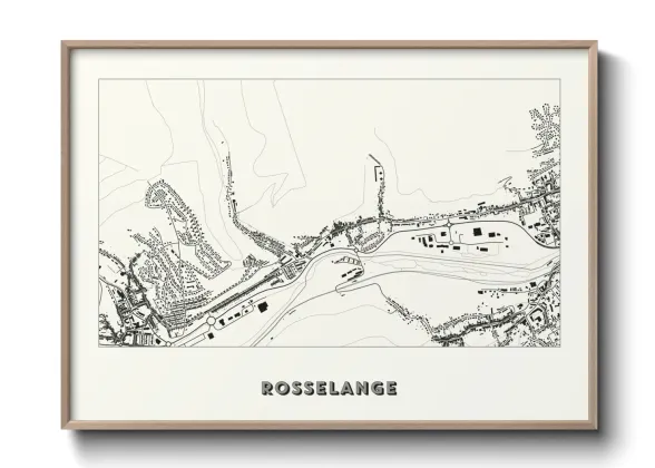 Une affiche de carte sur Rosselange