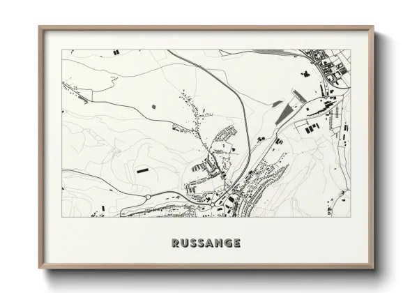 Une affiche de carte sur Russange
