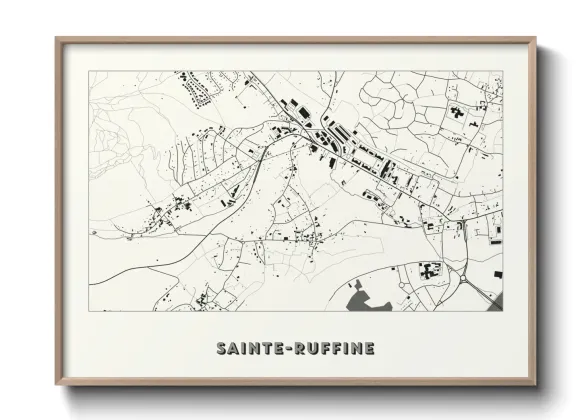 Une affiche de carte sur Sainte-Ruffine