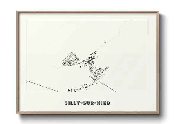 Une affiche de carte sur Silly-sur-Nied