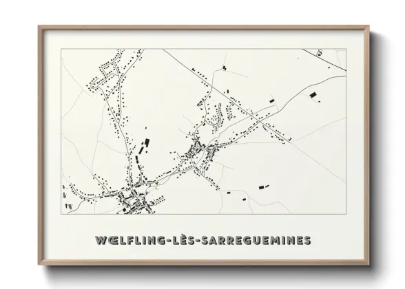 Une affiche de carte sur Wœlfling-lès-Sarreguemines