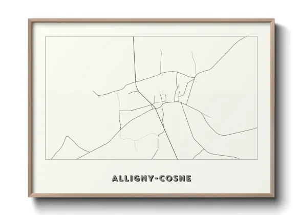 Une affiche de carte sur Alligny-Cosne