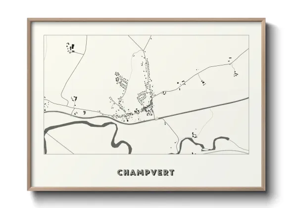 Une affiche de carte sur Champvert