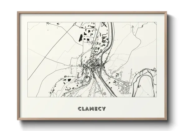 Une affiche de carte sur Clamecy
