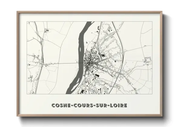 Une affiche de carte sur Cosne-Cours-sur-Loire