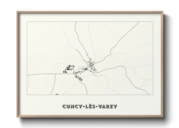 Une affiche de carte sur Cuncy-lès-Varzy