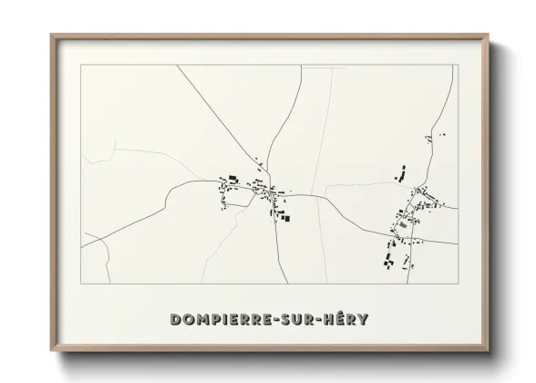 Une affiche de carte sur Dompierre-sur-Héry