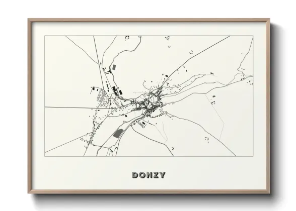 Une affiche de carte sur Donzy