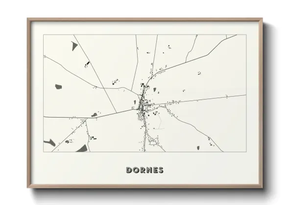Une affiche de carte sur Dornes