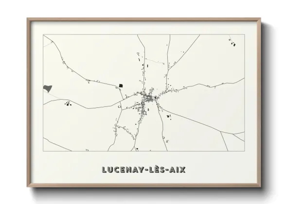 Une affiche de carte sur Lucenay-lès-Aix