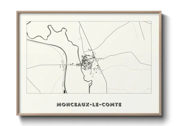 Une affiche de carte sur Monceaux-le-Comte