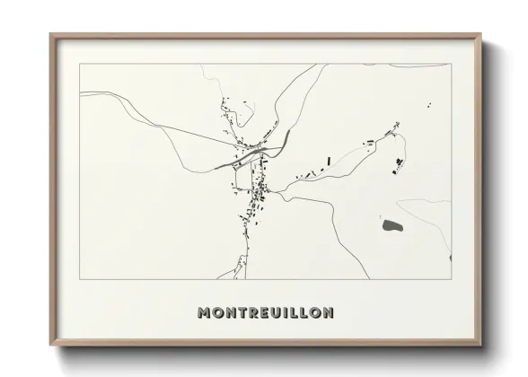 Une affiche de carte sur Montreuillon