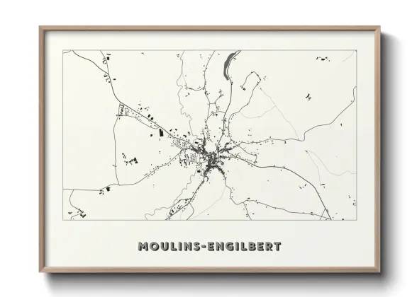 Une affiche de carte sur Moulins-Engilbert