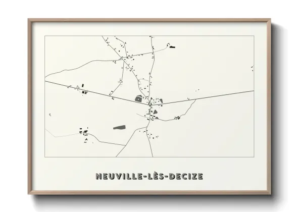 Une affiche de carte sur Neuville-lès-Decize