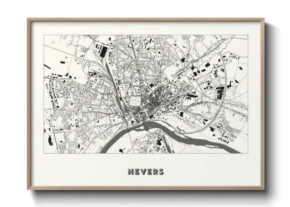 Une affiche de carte sur Nevers