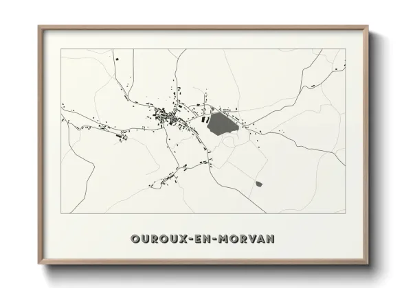 Une affiche de carte sur Ouroux-en-Morvan
