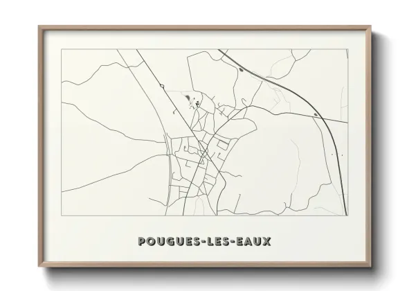 Une affiche de carte sur Pougues-les-Eaux