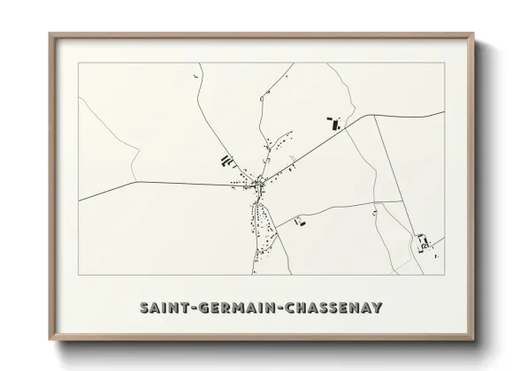 Une affiche de carte sur Saint-Germain-Chassenay