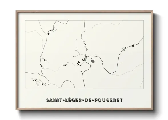 Une affiche de carte sur Saint-Léger-de-Fougeret