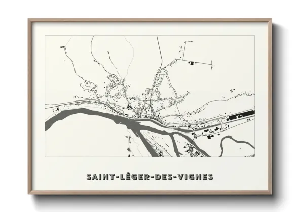 Une affiche de carte sur Saint-Léger-des-Vignes