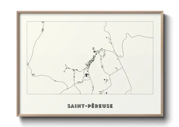 Une affiche de carte sur Saint-Péreuse