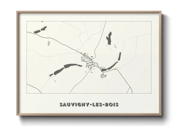 Une affiche de carte sur Sauvigny-les-Bois