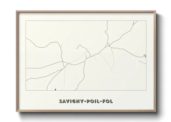 Une affiche de carte sur Savigny-Poil-Fol