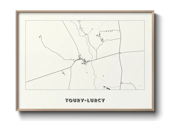 Une affiche de carte sur Toury-Lurcy