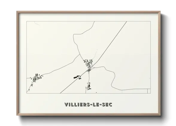 Une affiche de carte sur Villiers-le-Sec