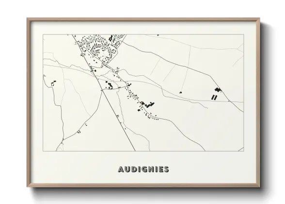 Une affiche de carte sur Audignies