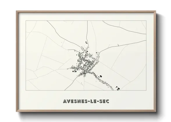 Une affiche de carte sur Avesnes-le-Sec