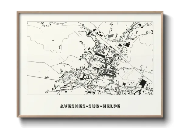 Une affiche de carte sur Avesnes-sur-Helpe