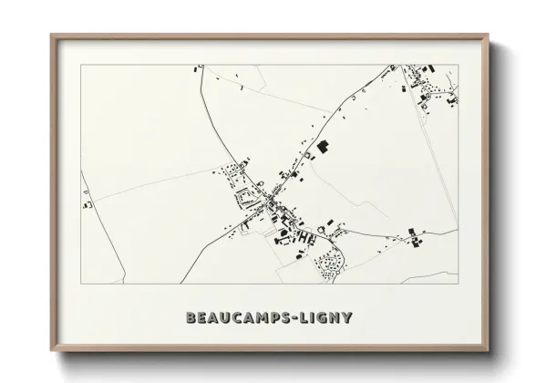 Une affiche de carte sur Beaucamps-Ligny