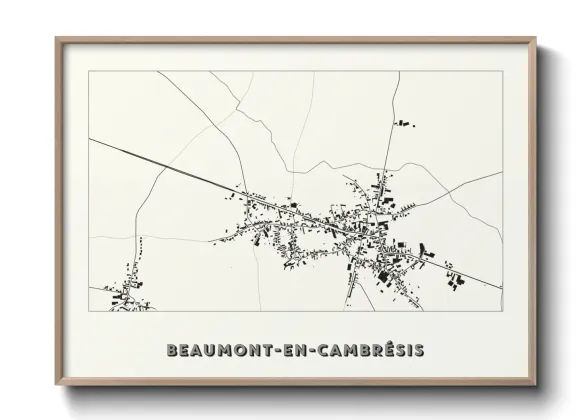 Une affiche de carte sur Beaumont-en-Cambrésis