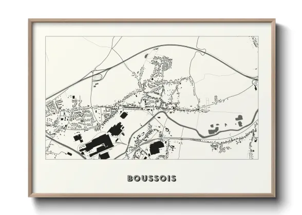 Une affiche de carte sur Boussois