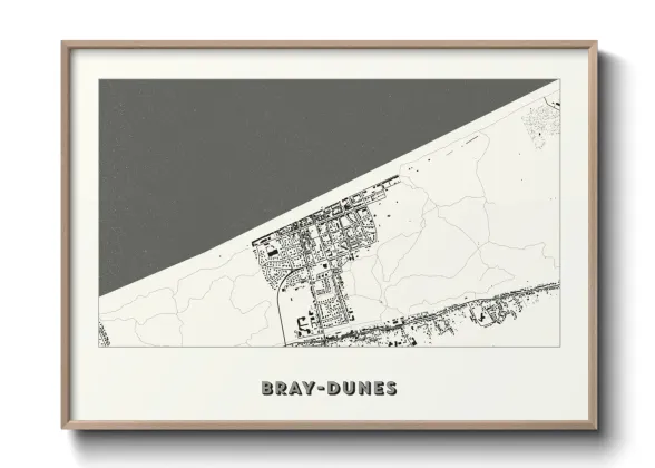 Une affiche de carte sur Bray-Dunes