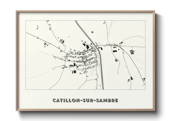 Une affiche de carte sur Catillon-sur-Sambre