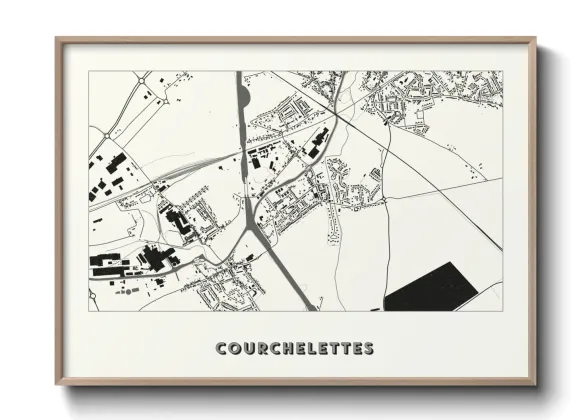 Une affiche de carte sur Courchelettes