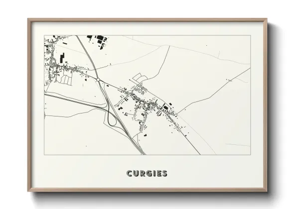Une affiche de carte sur Curgies