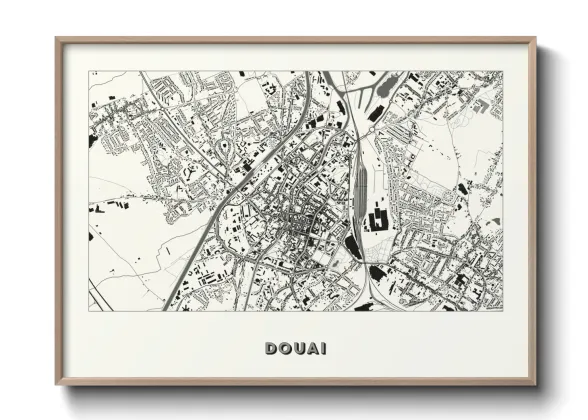 Une affiche de carte sur Douai