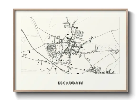 Une affiche de carte sur Escaudain
