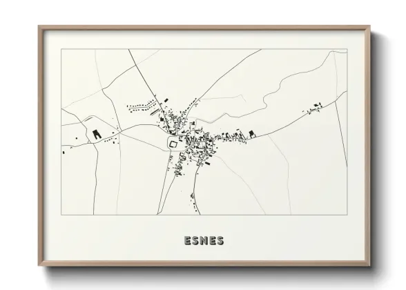 Une affiche de carte sur Esnes