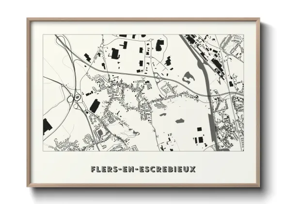 Une affiche de carte sur Flers-en-Escrebieux