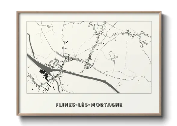 Une affiche de carte sur Flines-lès-Mortagne