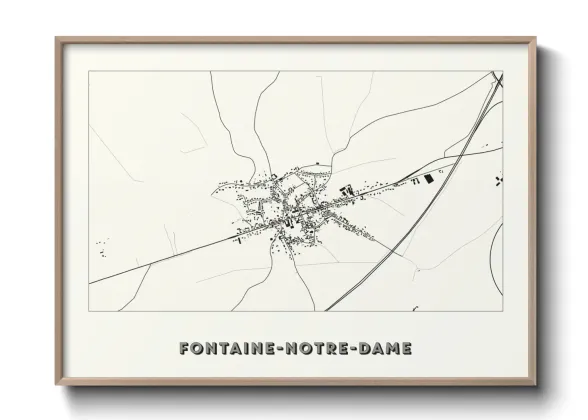 Une affiche de carte sur Fontaine-Notre-Dame