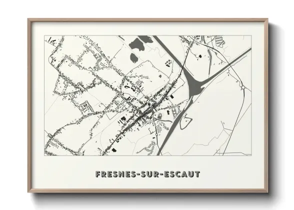 Une affiche de carte sur Fresnes-sur-Escaut