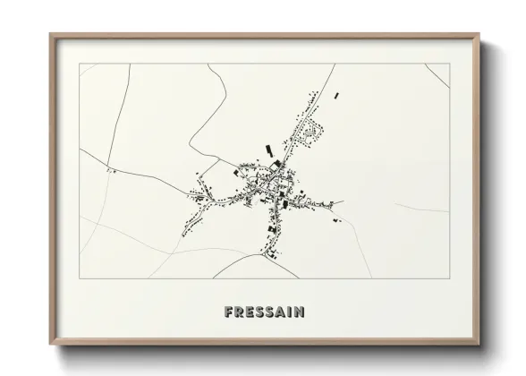 Une affiche de carte sur Fressain