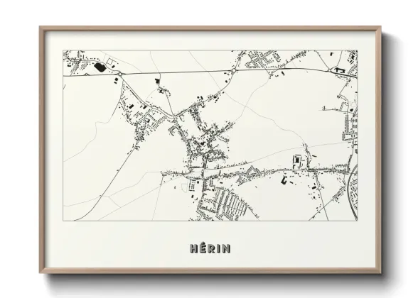 Une affiche de carte sur Hérin