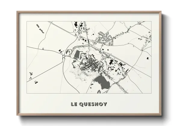 Une affiche de carte sur Le Quesnoy